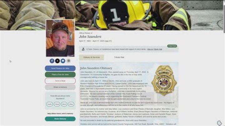 Firefighter Jon Webb Visitation, Funeral and Burial Details