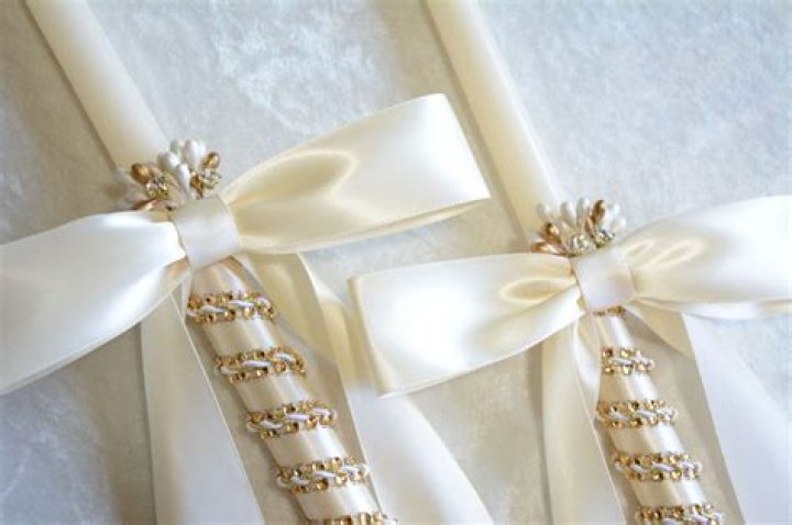 Wedding Candles Thick Stem | Decorated Orthodox Marriage Candle Set — Blessed Celebration